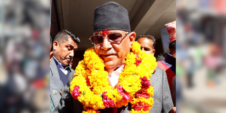 नेकपा संयोजक प्रचण्ड रुकुम पूर्वमा उम्मेदवार, विकास र समाजवादको वचन ।